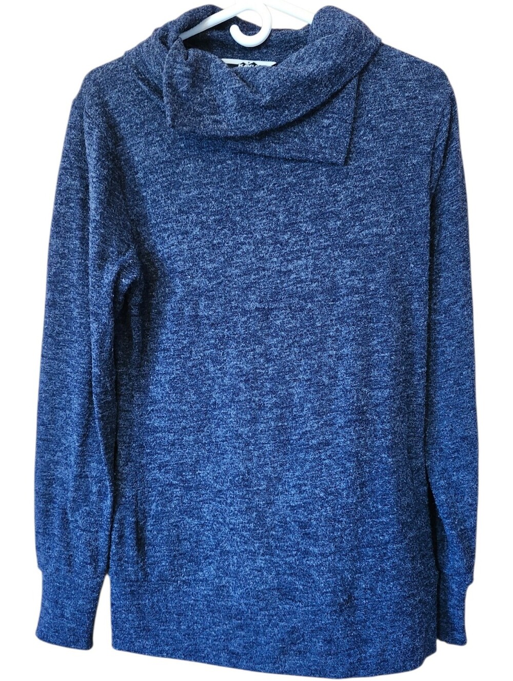 KAVU Sweetie Blue Marled Cowl Neck Pullover Sweater – Women's Size L